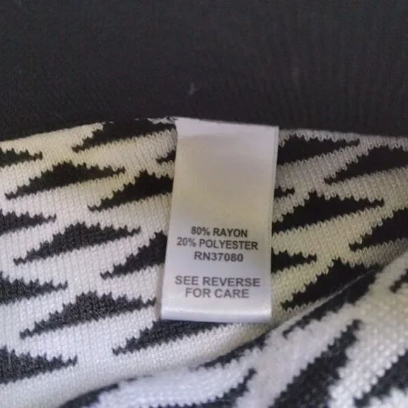 Cato Established 1946 Knit Sweater Skirt Black White Women's Size M - Picture 5 of 9